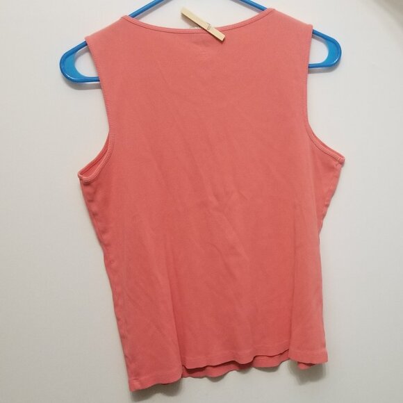salmon Kim Rogers cotton XL tank top, with name written on - Picture 2 of 3